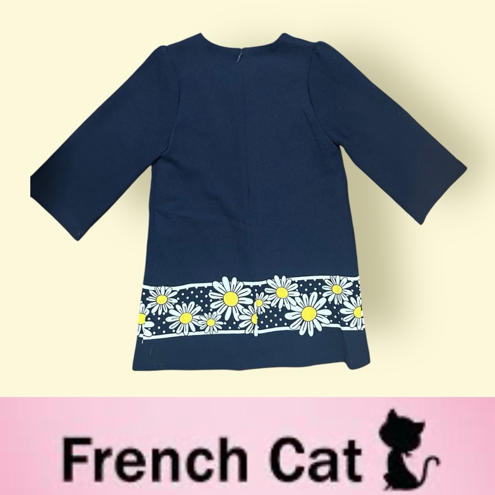 French Cat Navy Daisy Dress, Size 4T, MSRP $55 - Picture 2 of 6